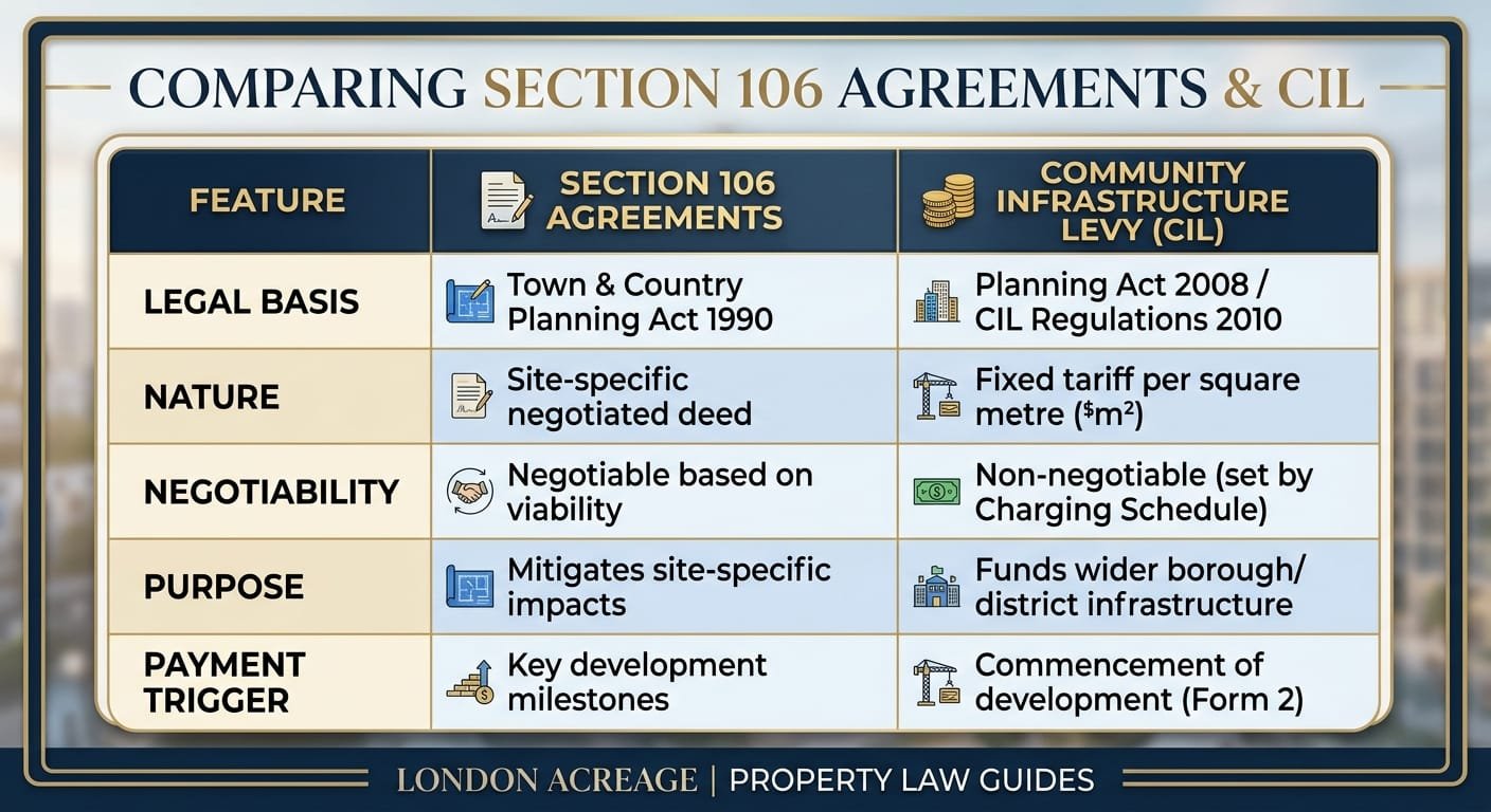 Comparing S106 and CIL